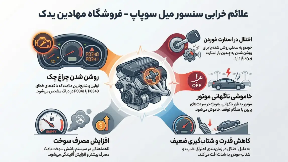 علائم خرابی سنسور میل سوپاپ